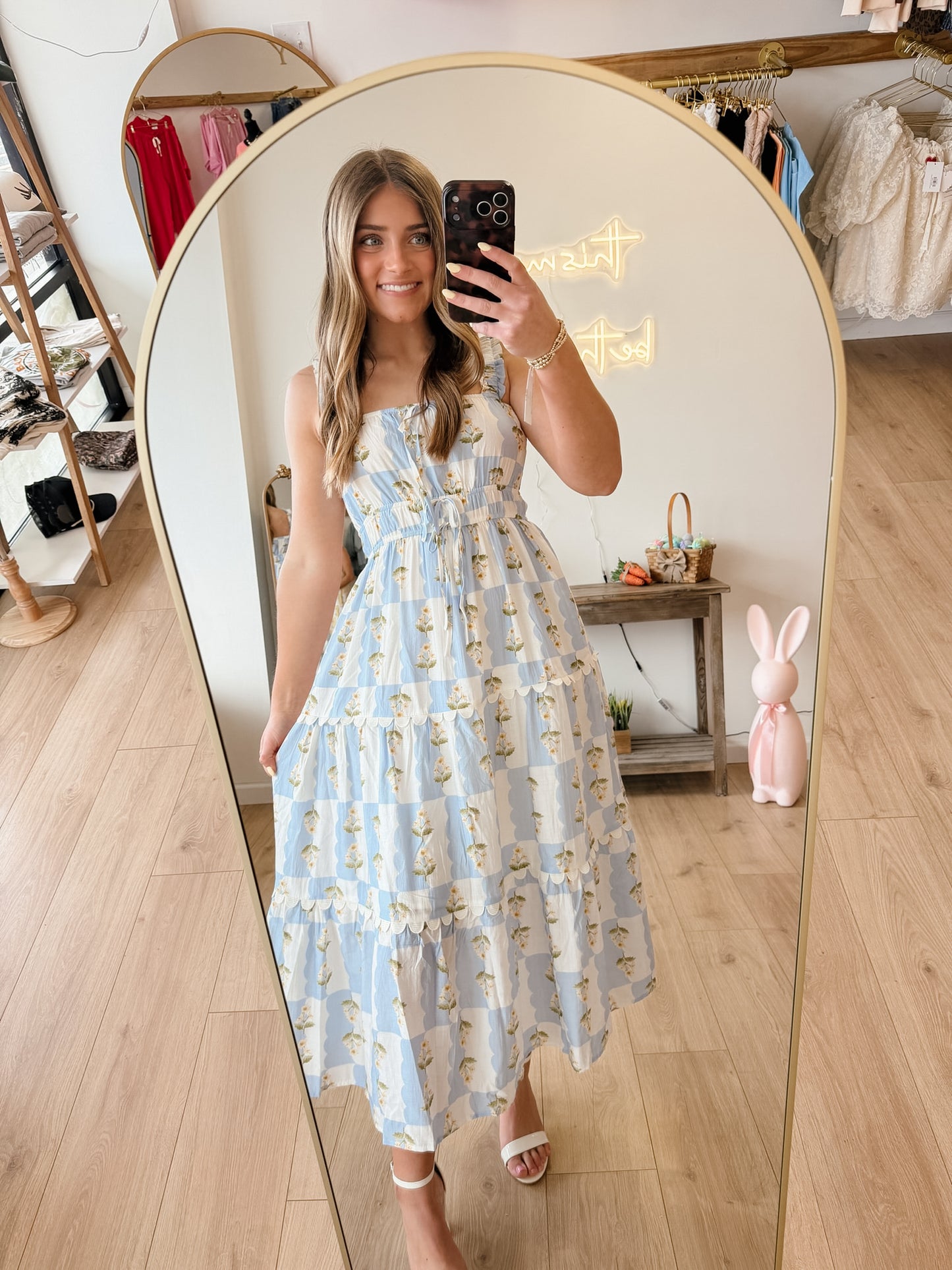 Evelyn Blue Midi Dress