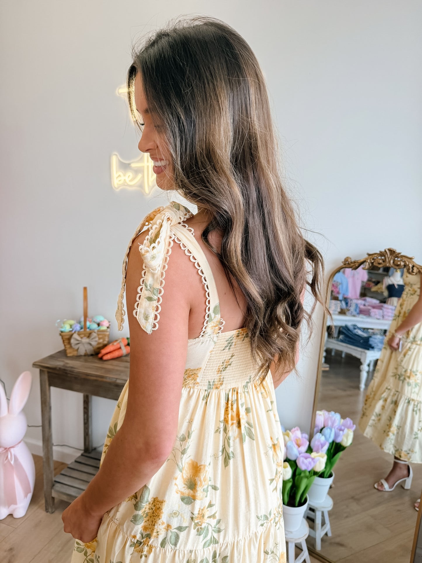 Emily Yellow Midi Dress