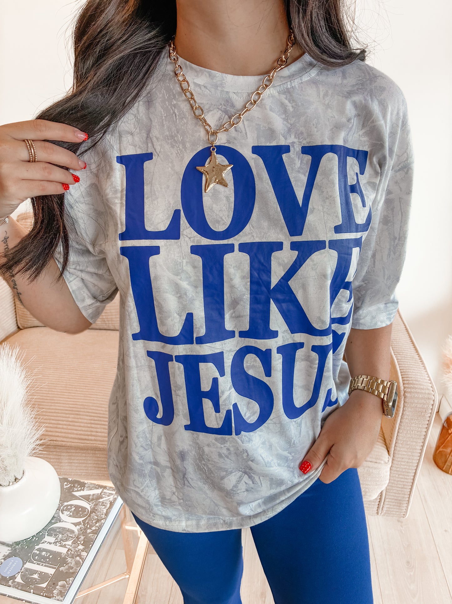 Love Like Jesus Camo Oversized Tee