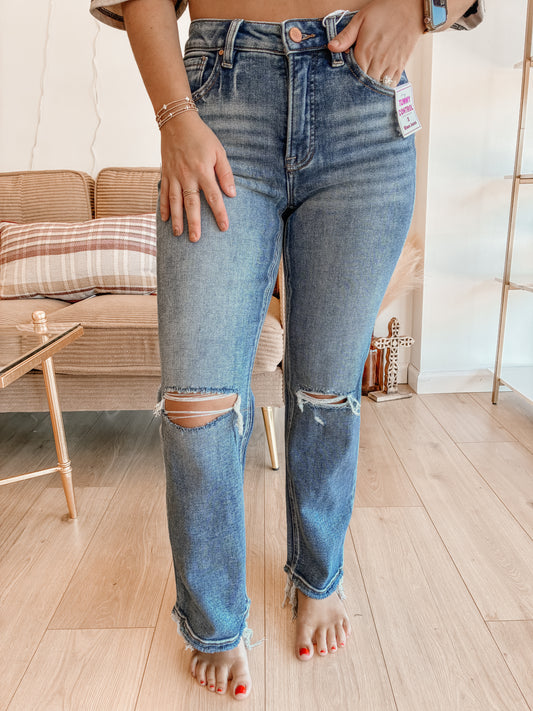 Caroline Mid Rise Crop Jeans - RISEN