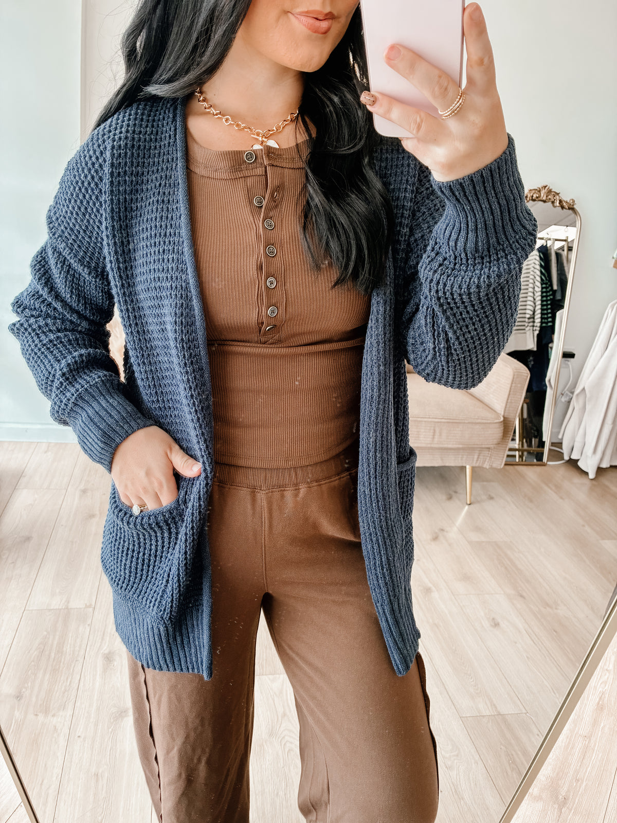 At Ease Knit Cardigan - Navy