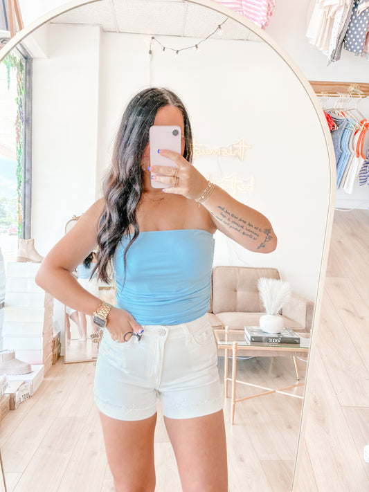 American Way White Denim Shorts