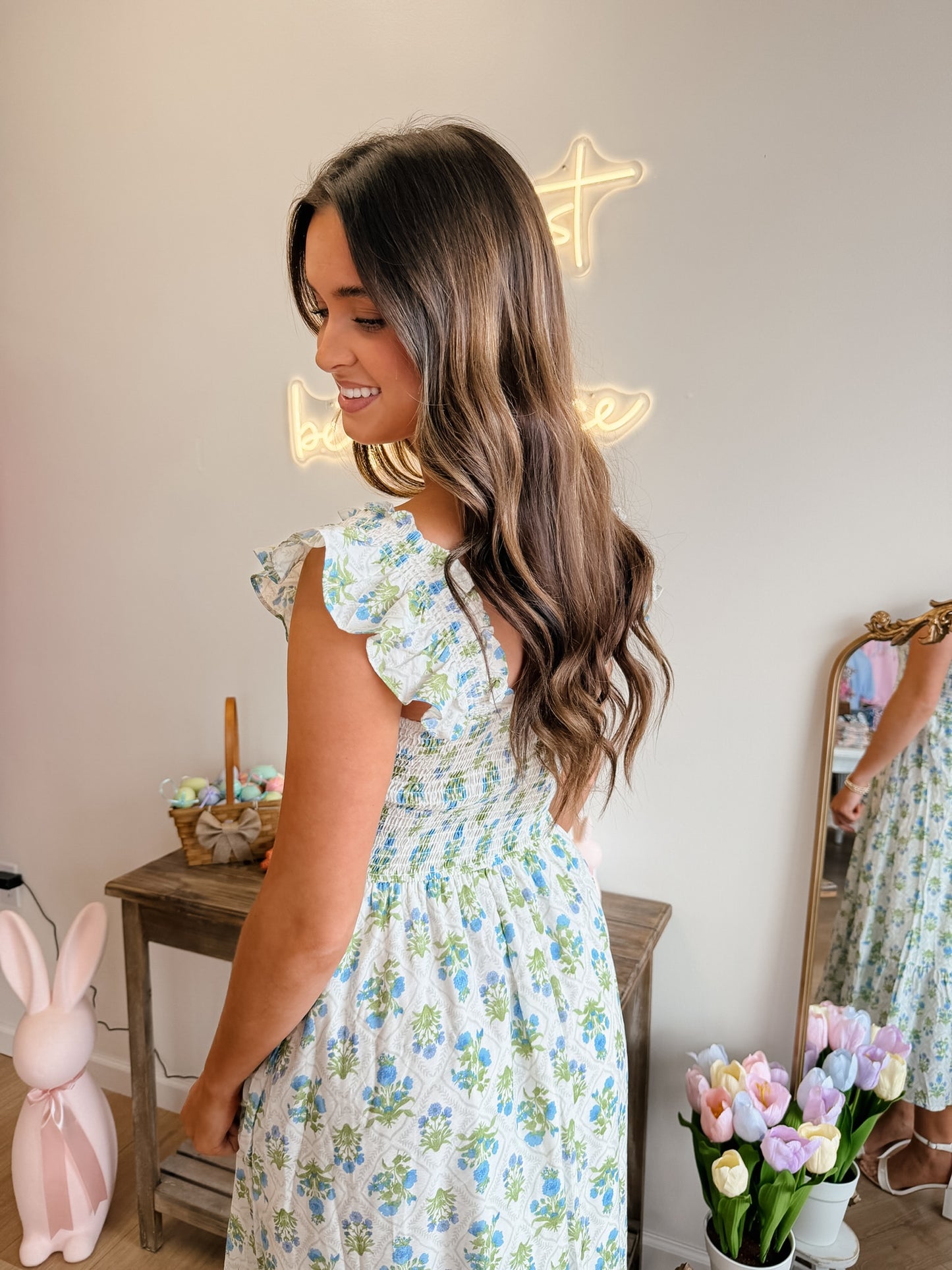 Mia Blue Midi Dress