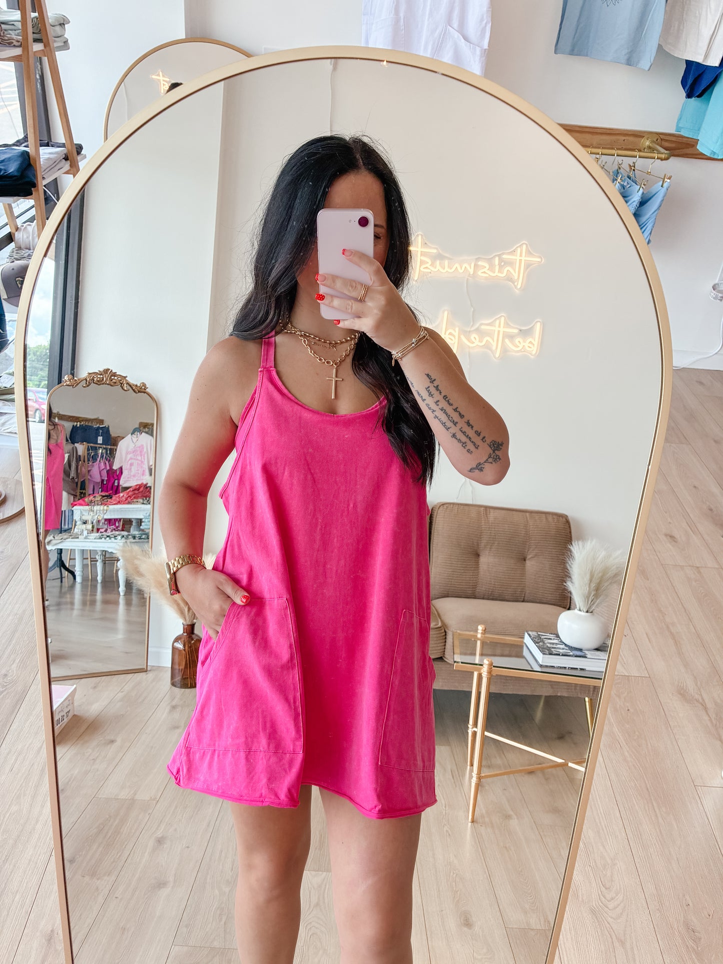 Pink Easy Breezy Romper Dress