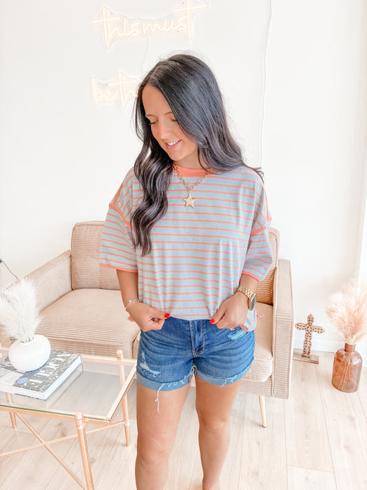 Come Closer Stripe Relax Top