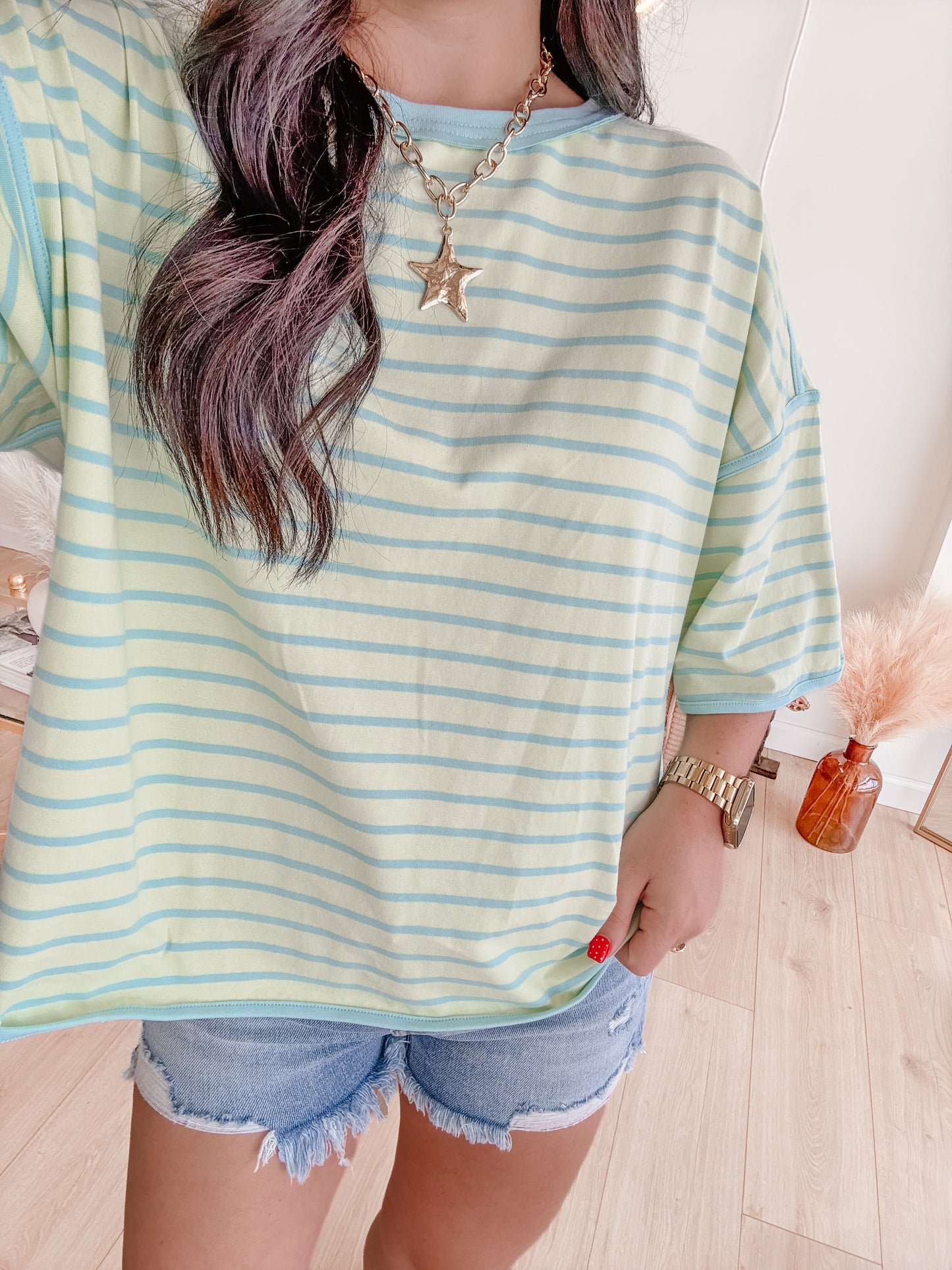 Come Closer Stripe Relax Top