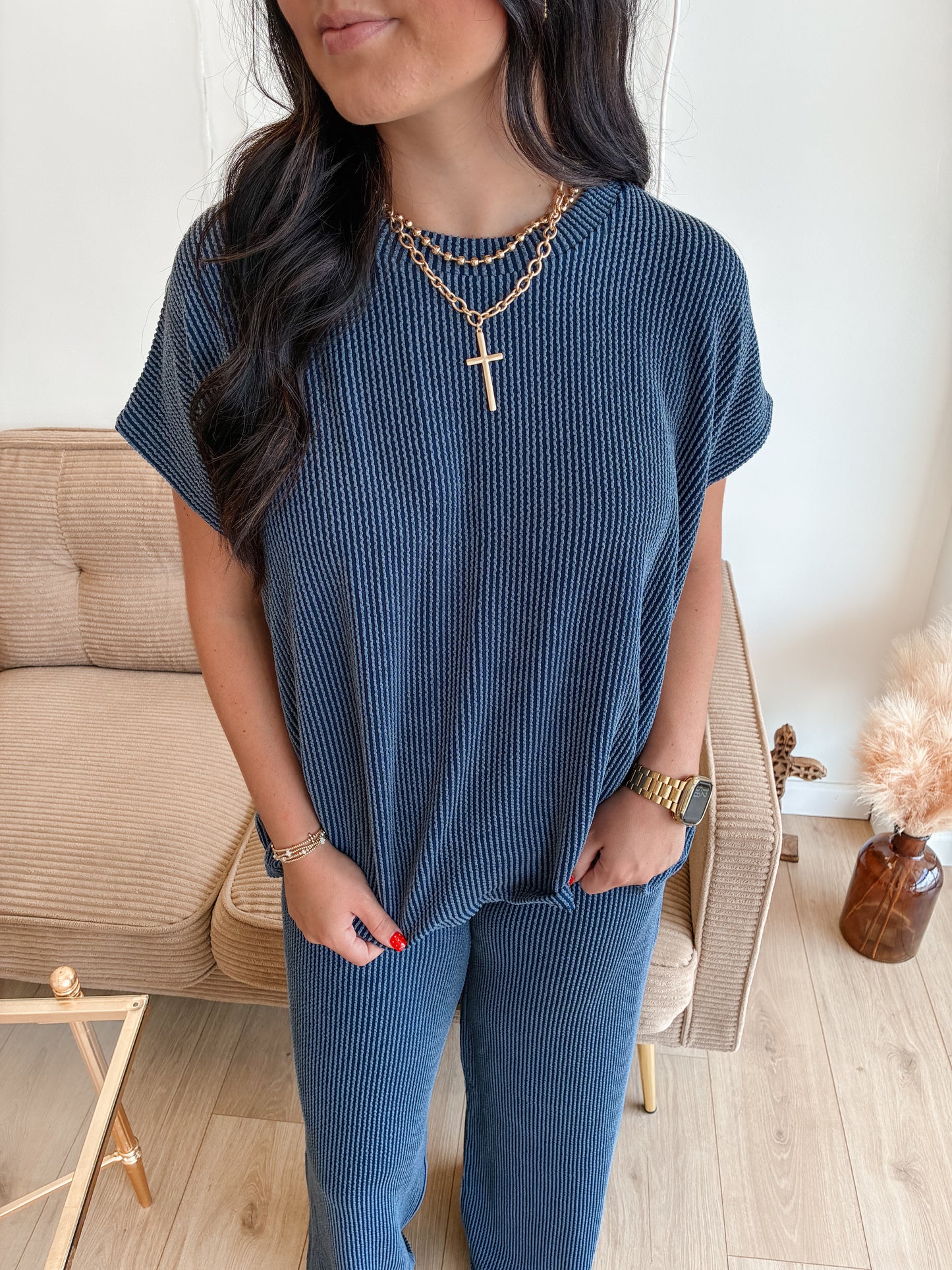Comfy & Classy Rib Set (NAVY)