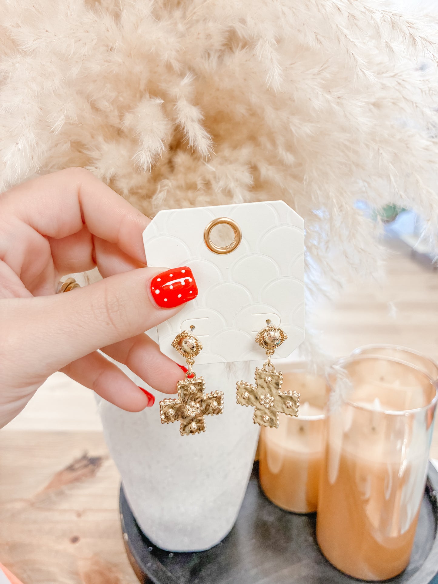 Ornate Cross Statement Earrings