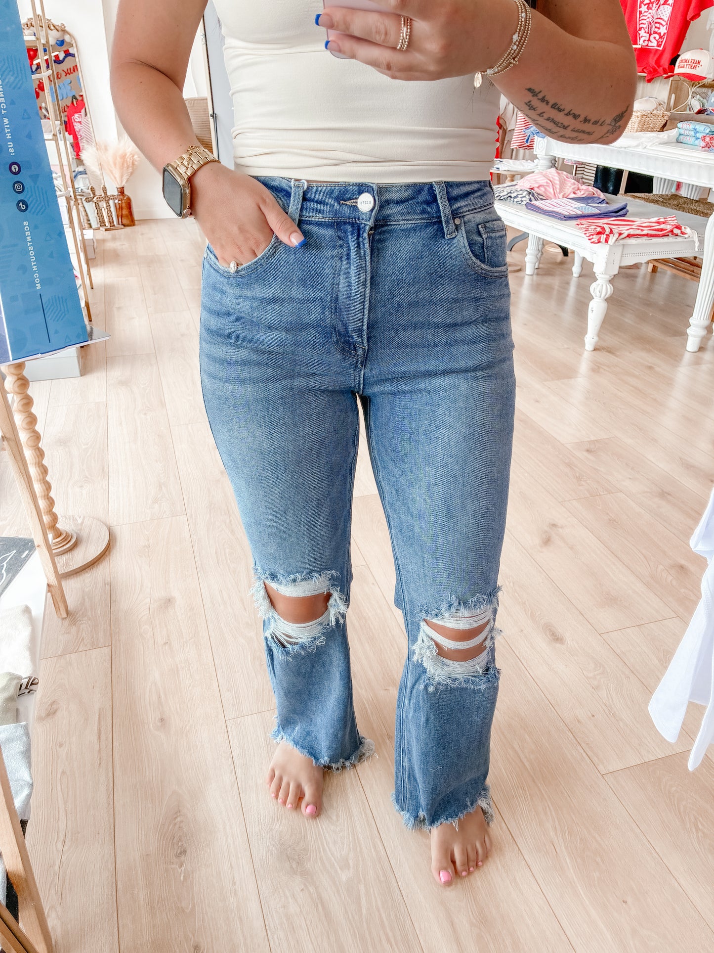 Bre High Rise Crop Jeans - RISEN