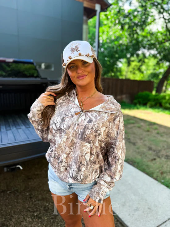 Dark Camo Quarter Zip Pullover