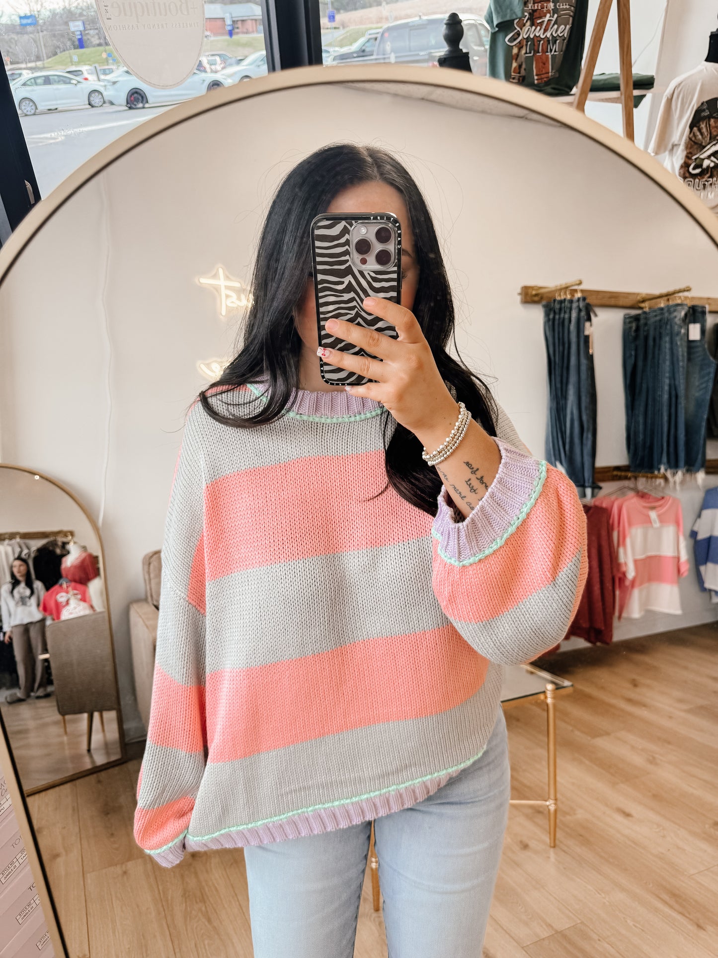 Ribbed Sunset Stripe Sweater