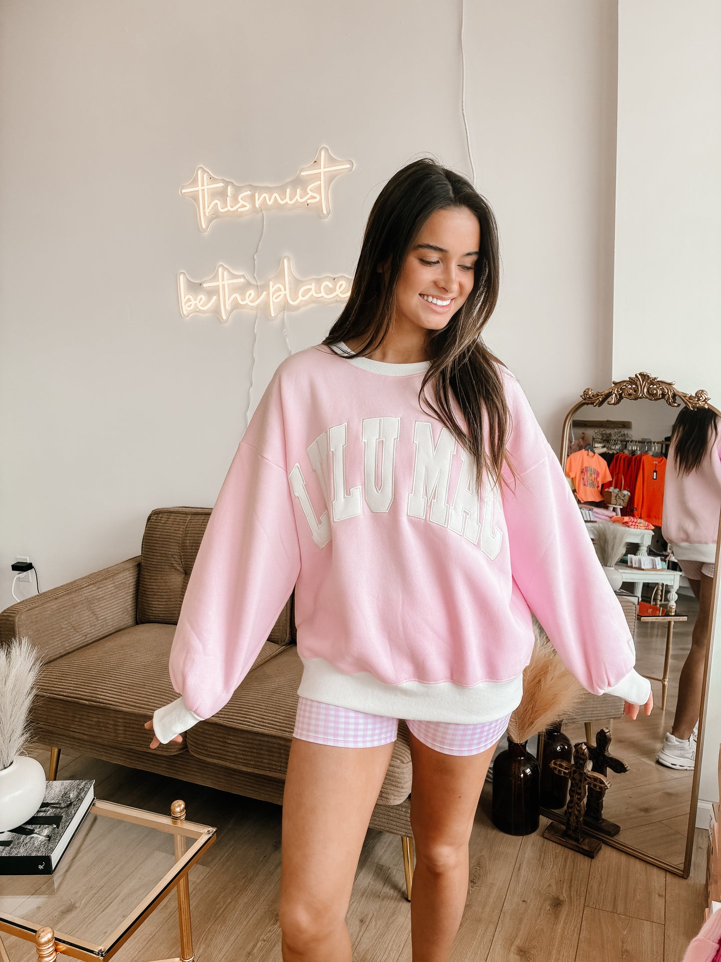 Blossom Pink w/ White Stitch LULU MAC Sweatshirt