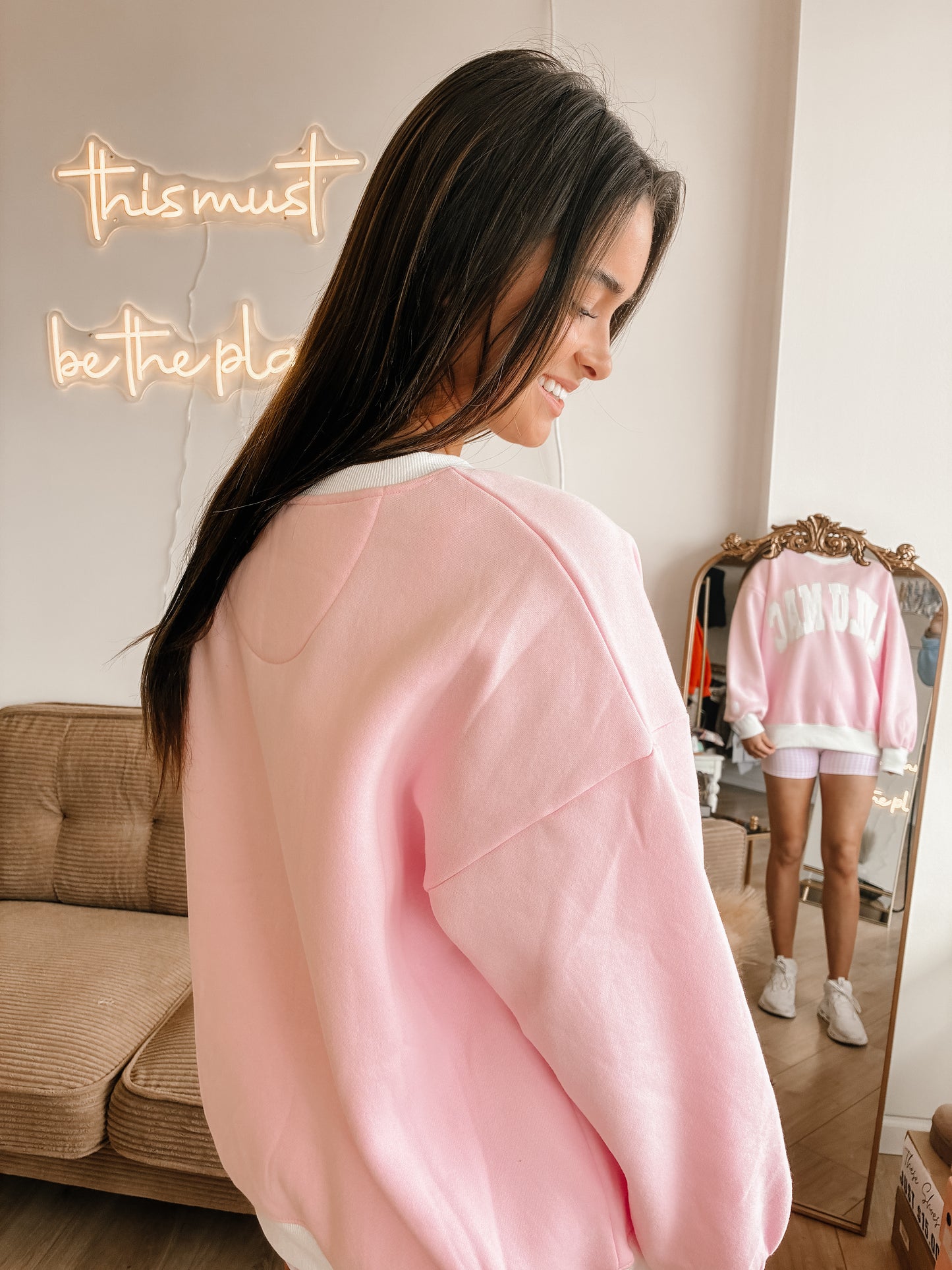 Blossom Pink w/ White Stitch LULU MAC Sweatshirt