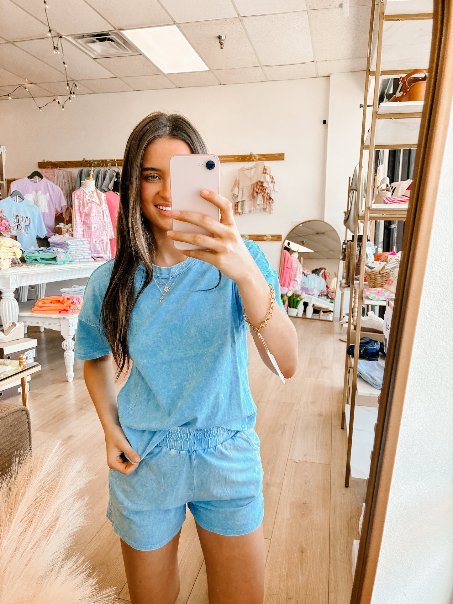 Halo Washed Short Sleeve Tee & Shorts Set (3 colors)