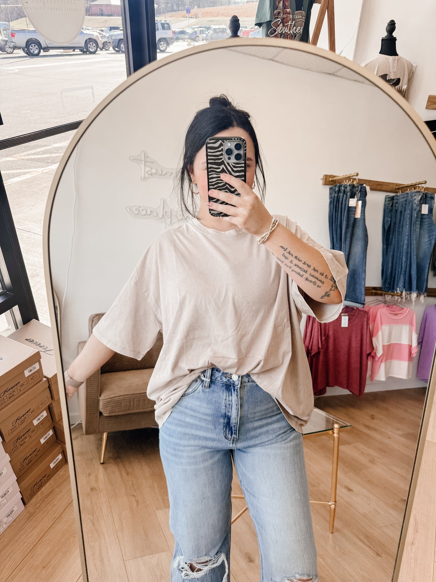 Acid Wash Boyfriend Box Tee