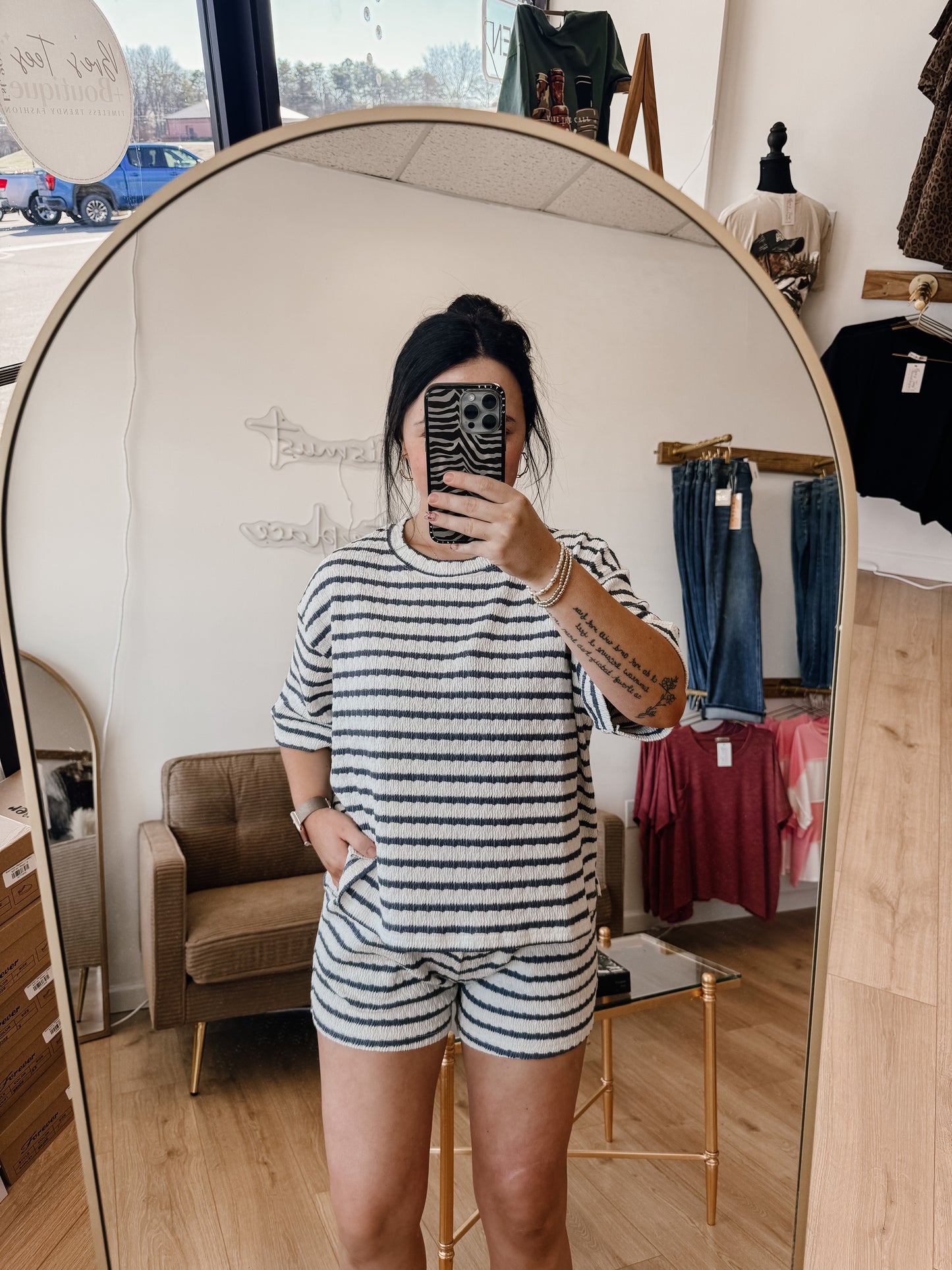 NEW Striped Short Sleeve Tee & Shorts Set