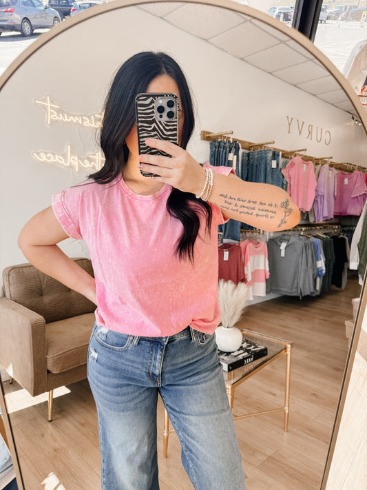 Crinkle Washed Short Sleeve Tee