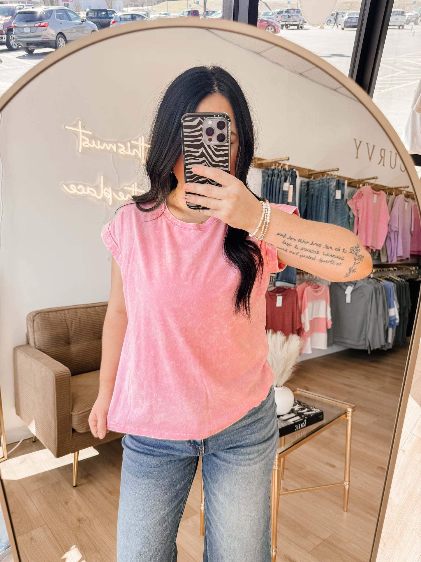 Crinkle Washed Short Sleeve Tee