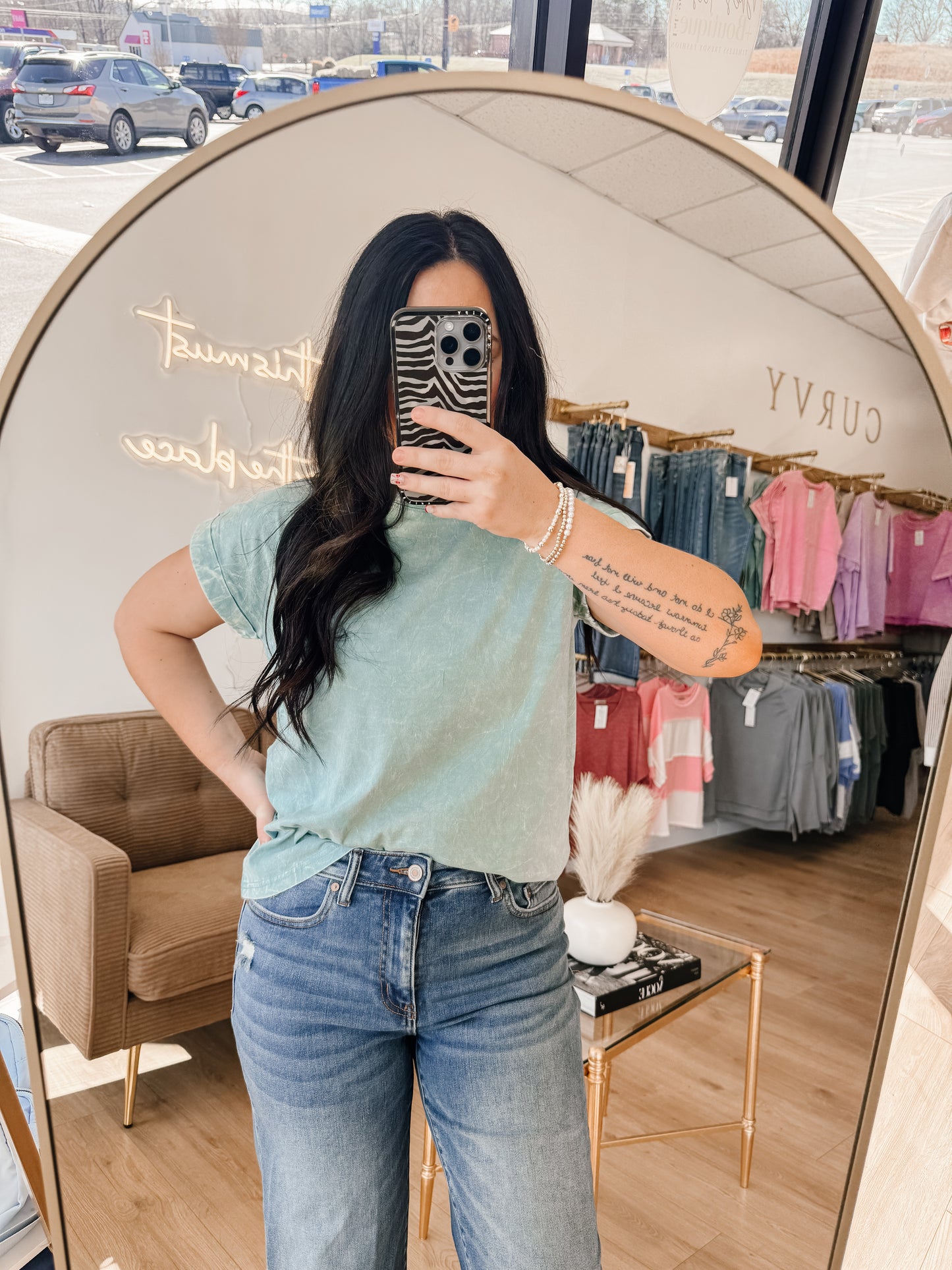 Crinkle Washed Short Sleeve Tee