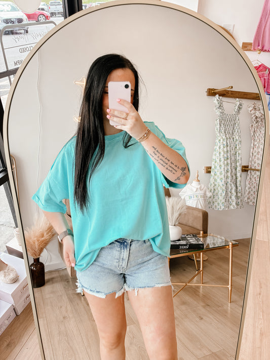 French Terry Acid Washed T Shirt