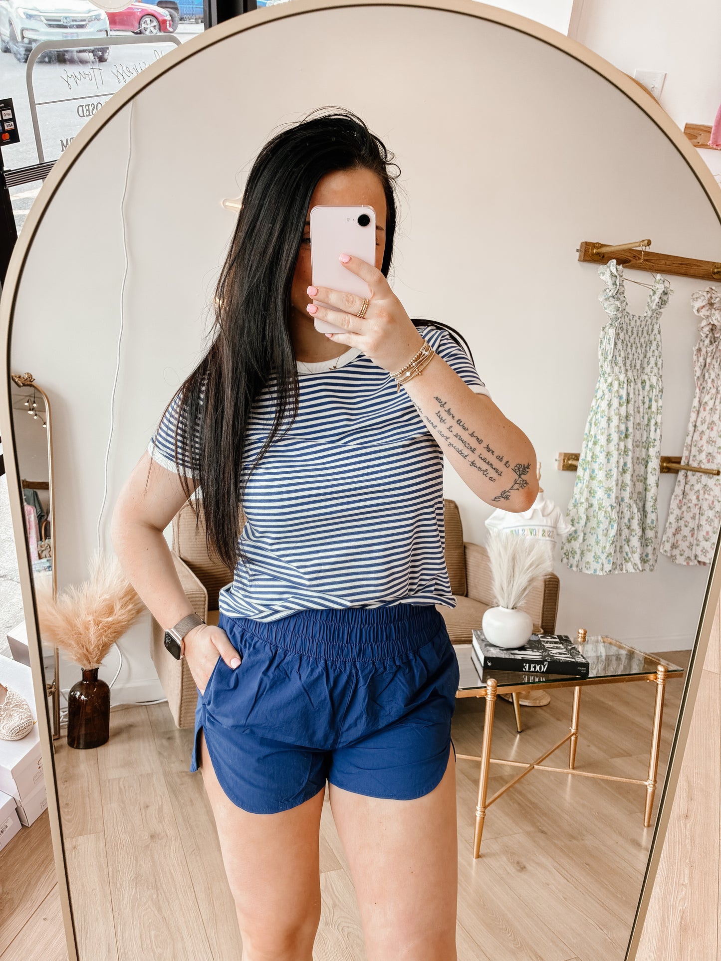 Windbreaker Smocked Waistband Running Shorts