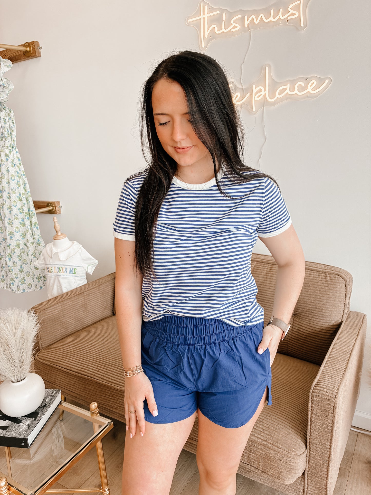 Windbreaker Smocked Waistband Running Shorts
