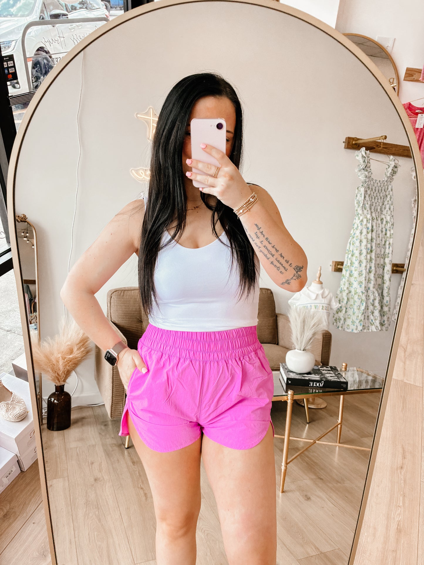 Windbreaker Smocked Waistband Running Shorts