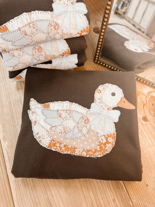 Vintage Patchwork Goose Crewneck