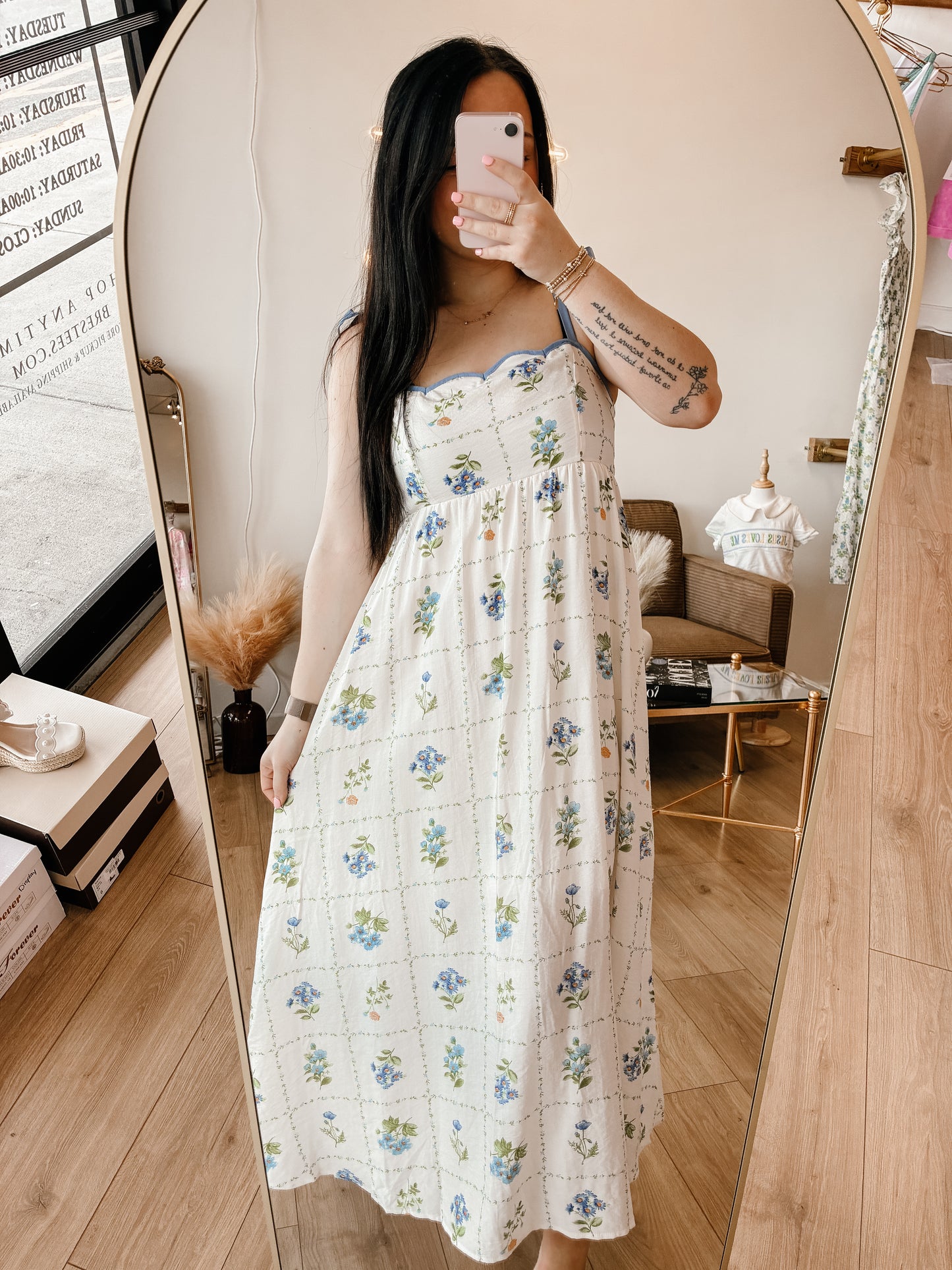 Blue Hallie Midi Dress