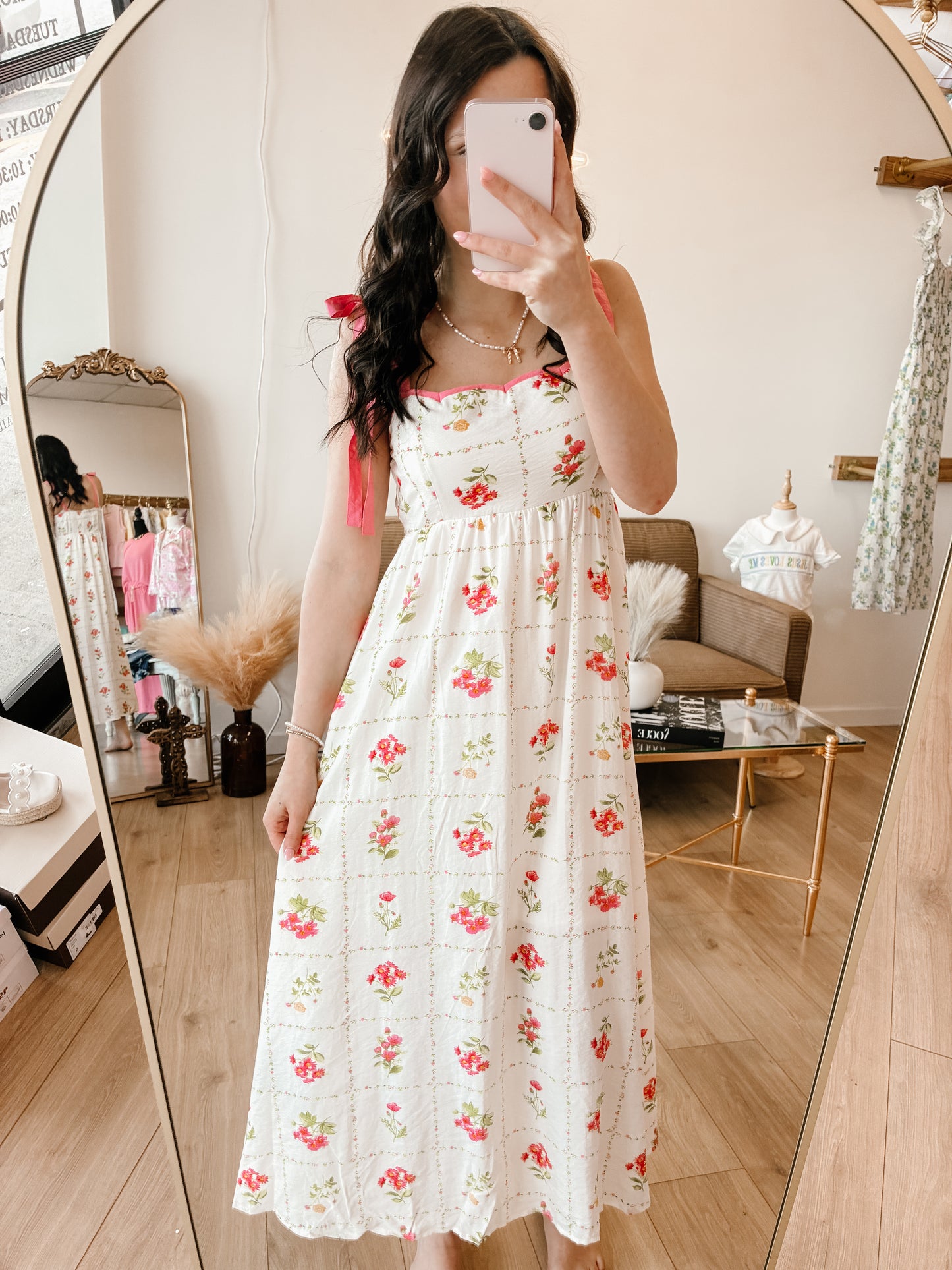Pink Hallie Midi Dress