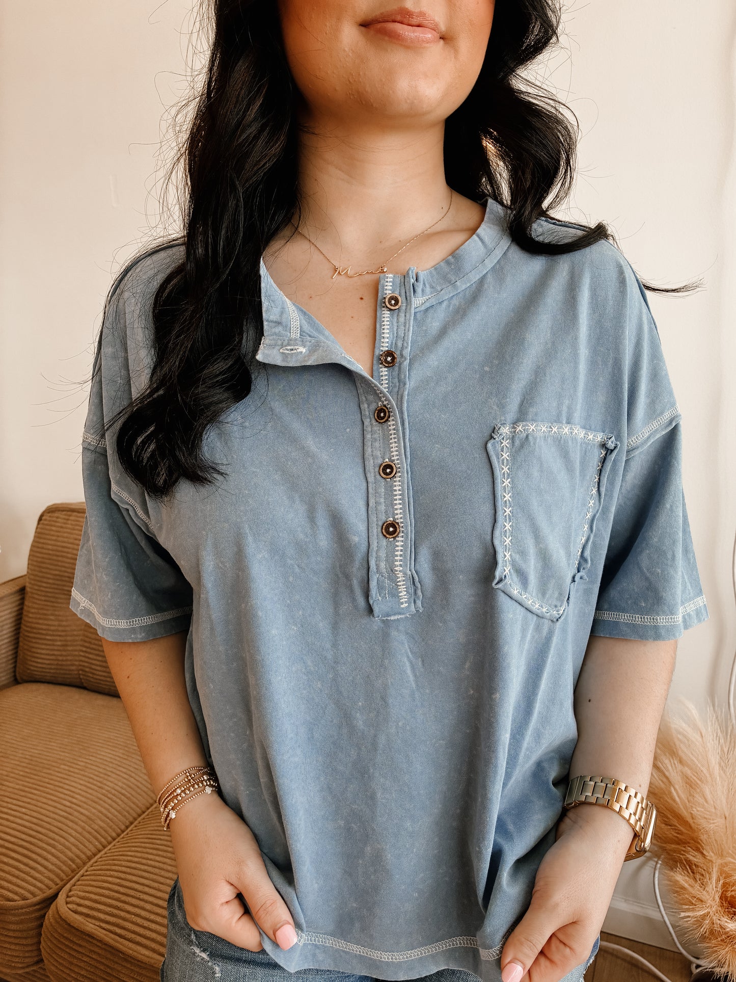 Mineral Washed Oversized Comfy Knit Top  (4 colors)