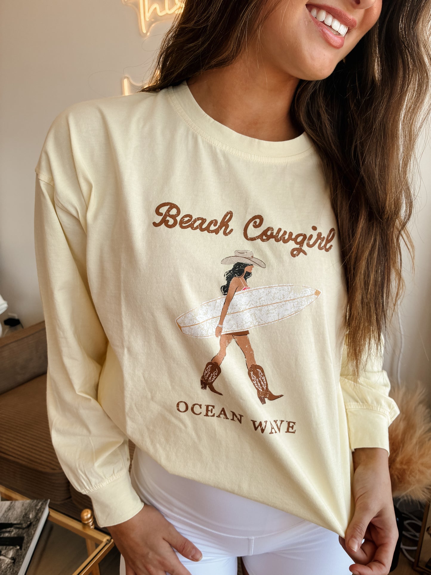 Butter Beach Cowgirl Long Sleeve Top