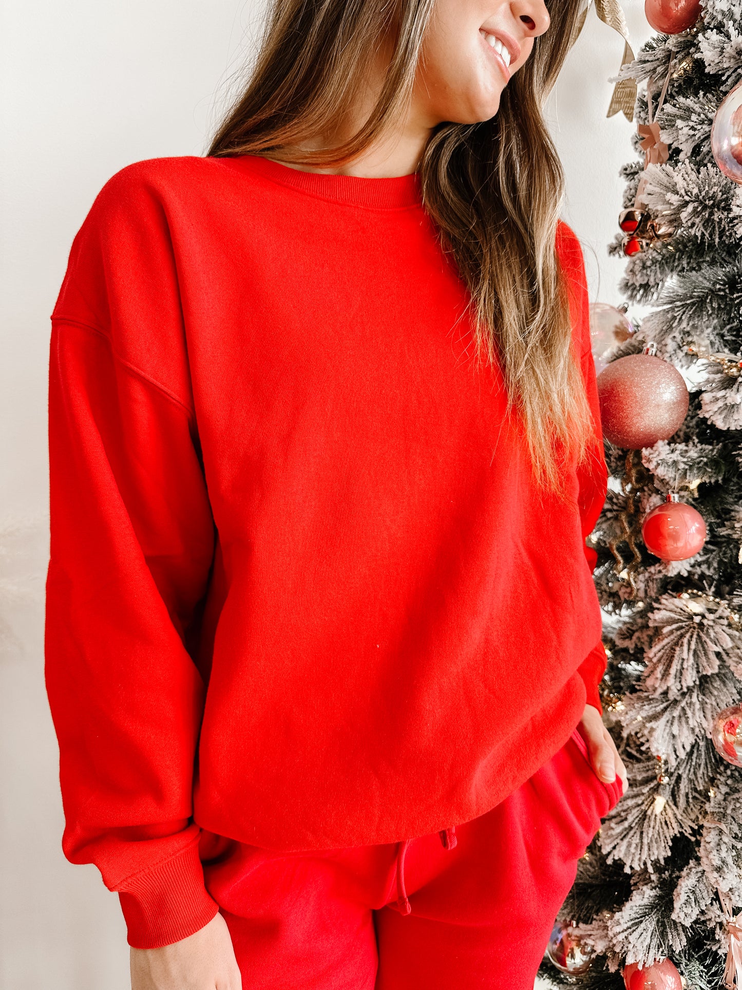 Fleece Crewneck Pullover Sweatshirt