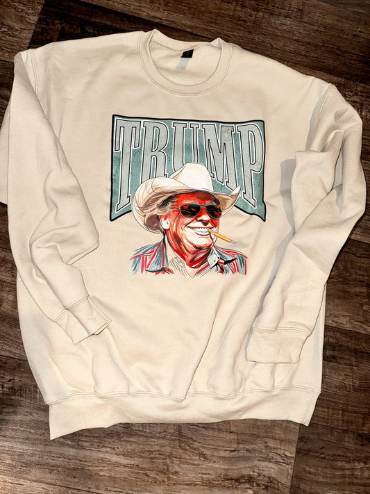 Cream Cowboy Trump Crewneck