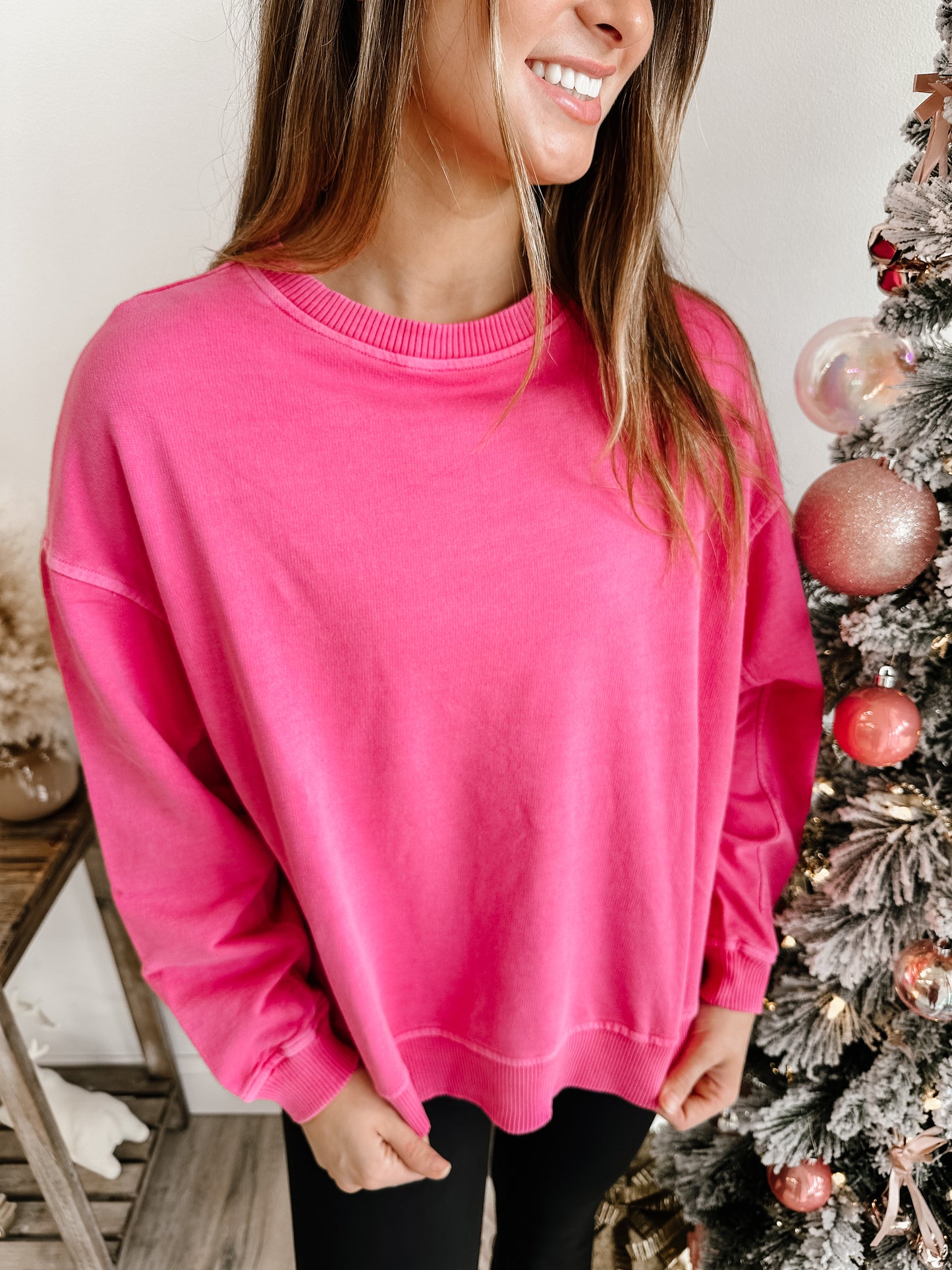 Colorful French Terry Pigment Dye & Enzyme Washing Pullover