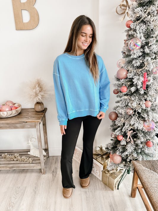 Colorful French Terry Pigment Dye & Enzyme Washing Pullover