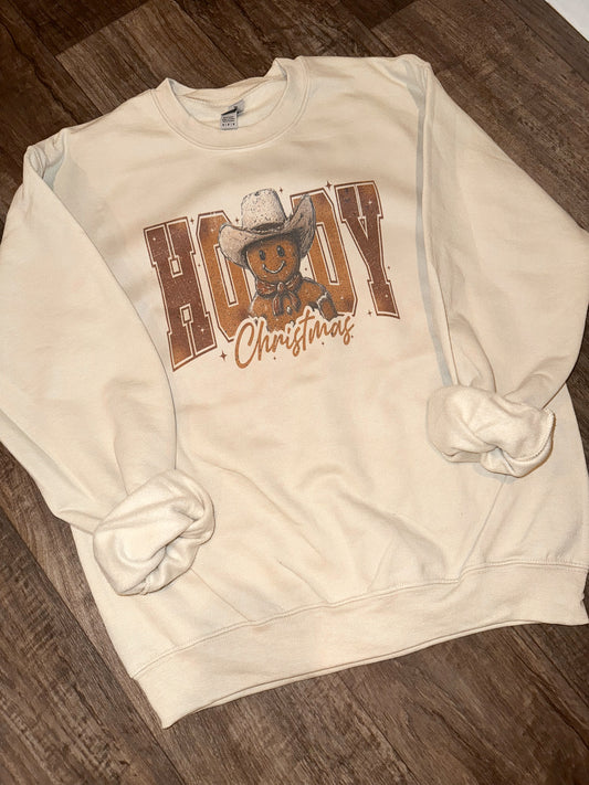 Howdy Christmas Gingerbread Crewneck