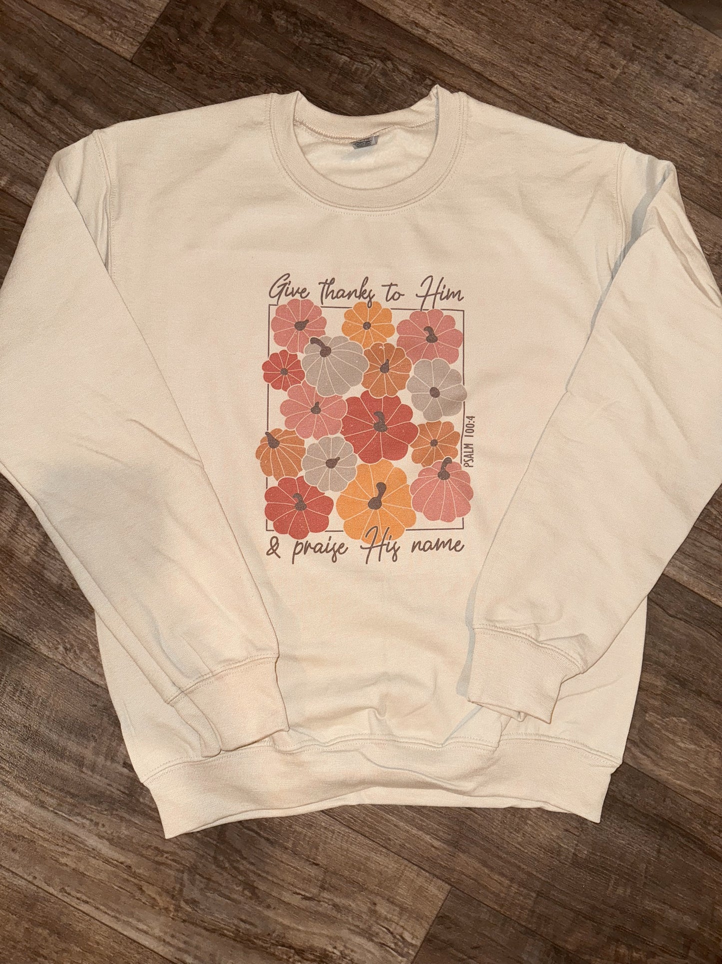 Psalm 100:4 Pumpkin Crewneck