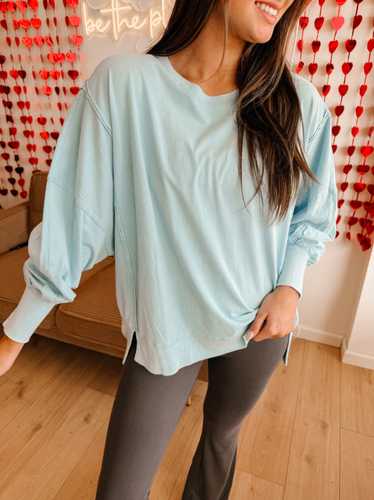Oversized Seam Detail Long Sleeve Top