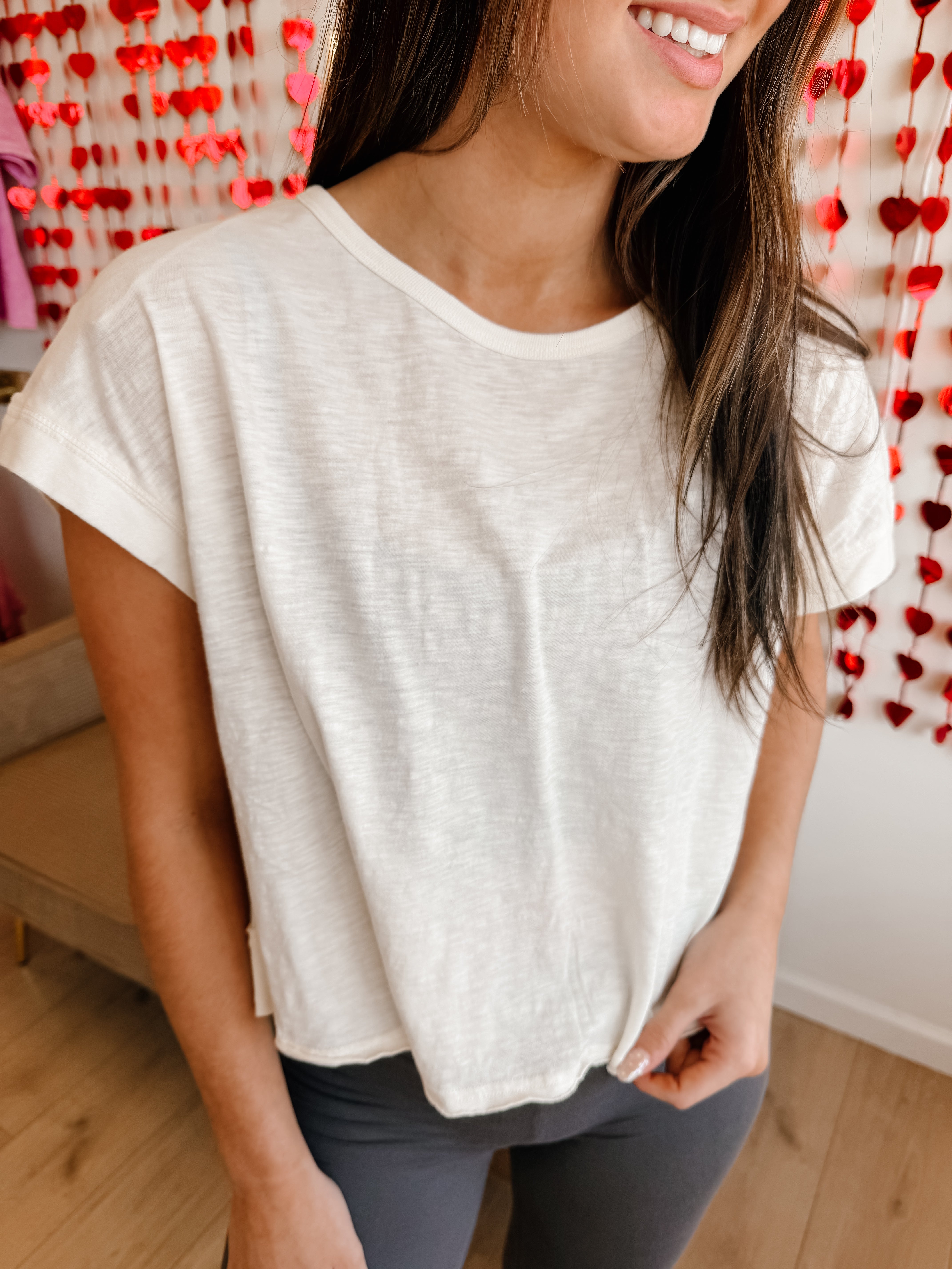 Acid Washed Cross Detail Open Back Top – Bre's Tees
