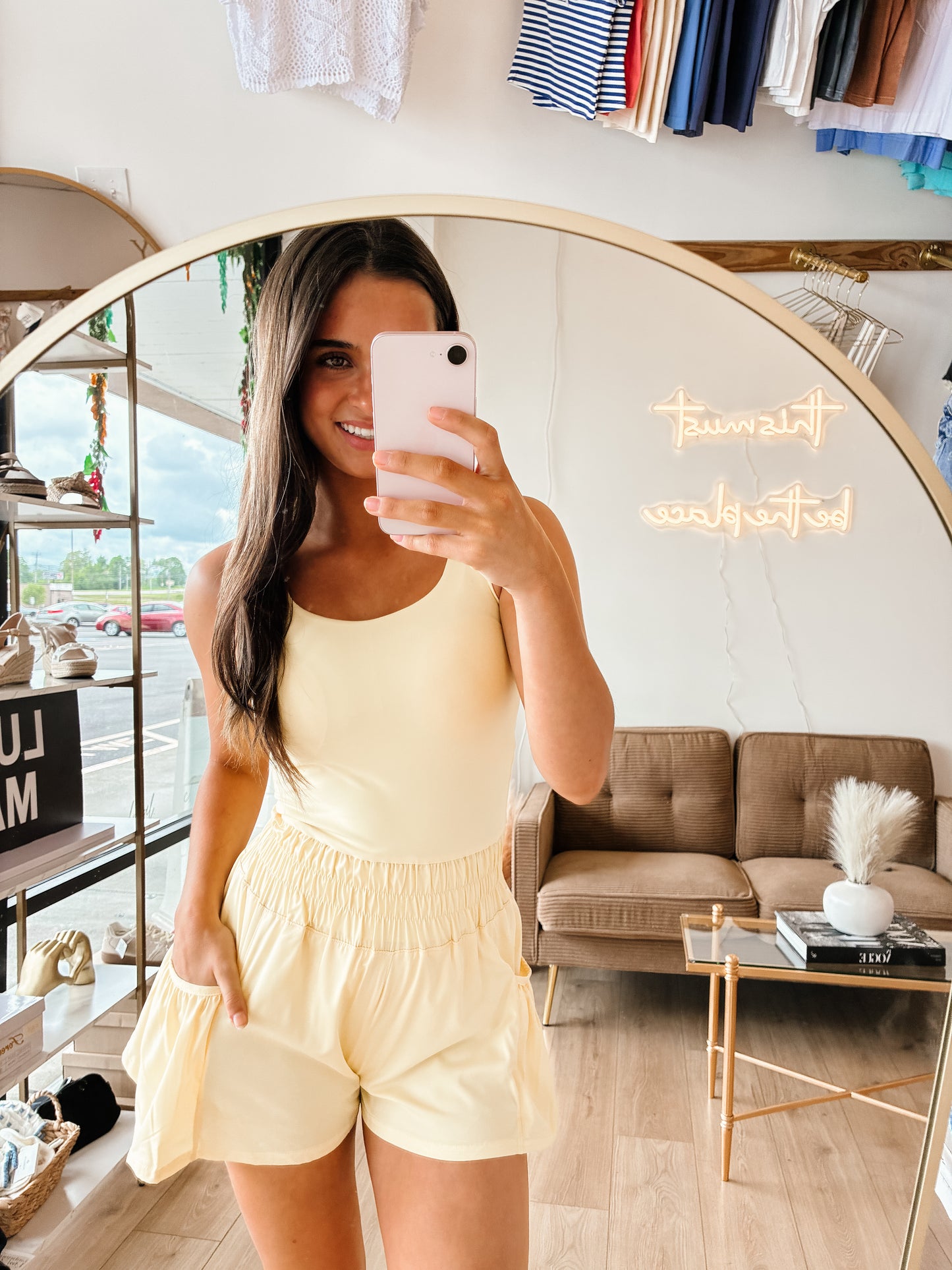 Flounce & Flow Romper: YELLOW GLOW