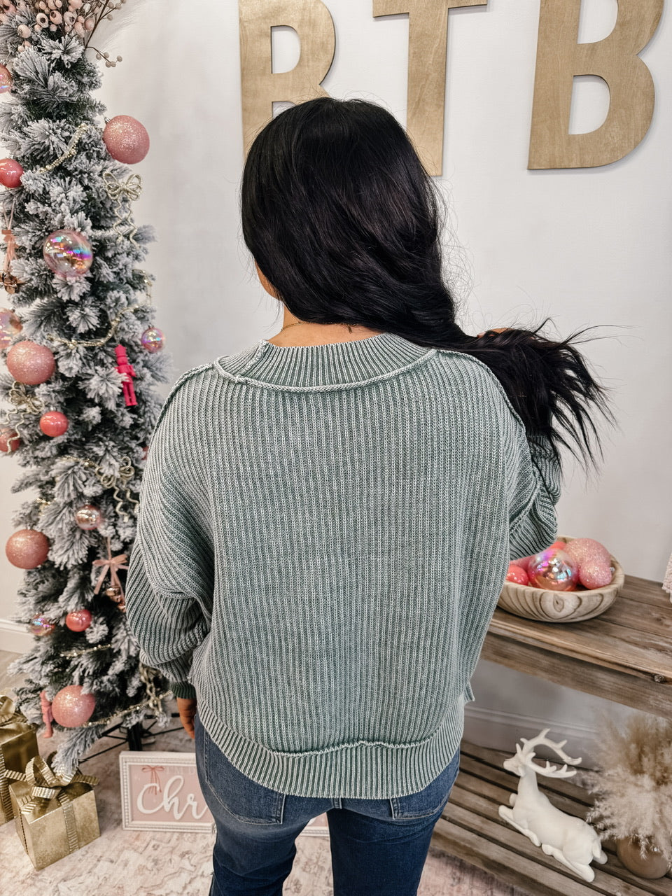 Washed Side Slit Oversized Cropped Sweater (3 Colors)