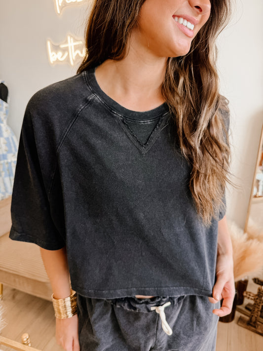 Mineral Washed Cropped Tee (4 Colors)