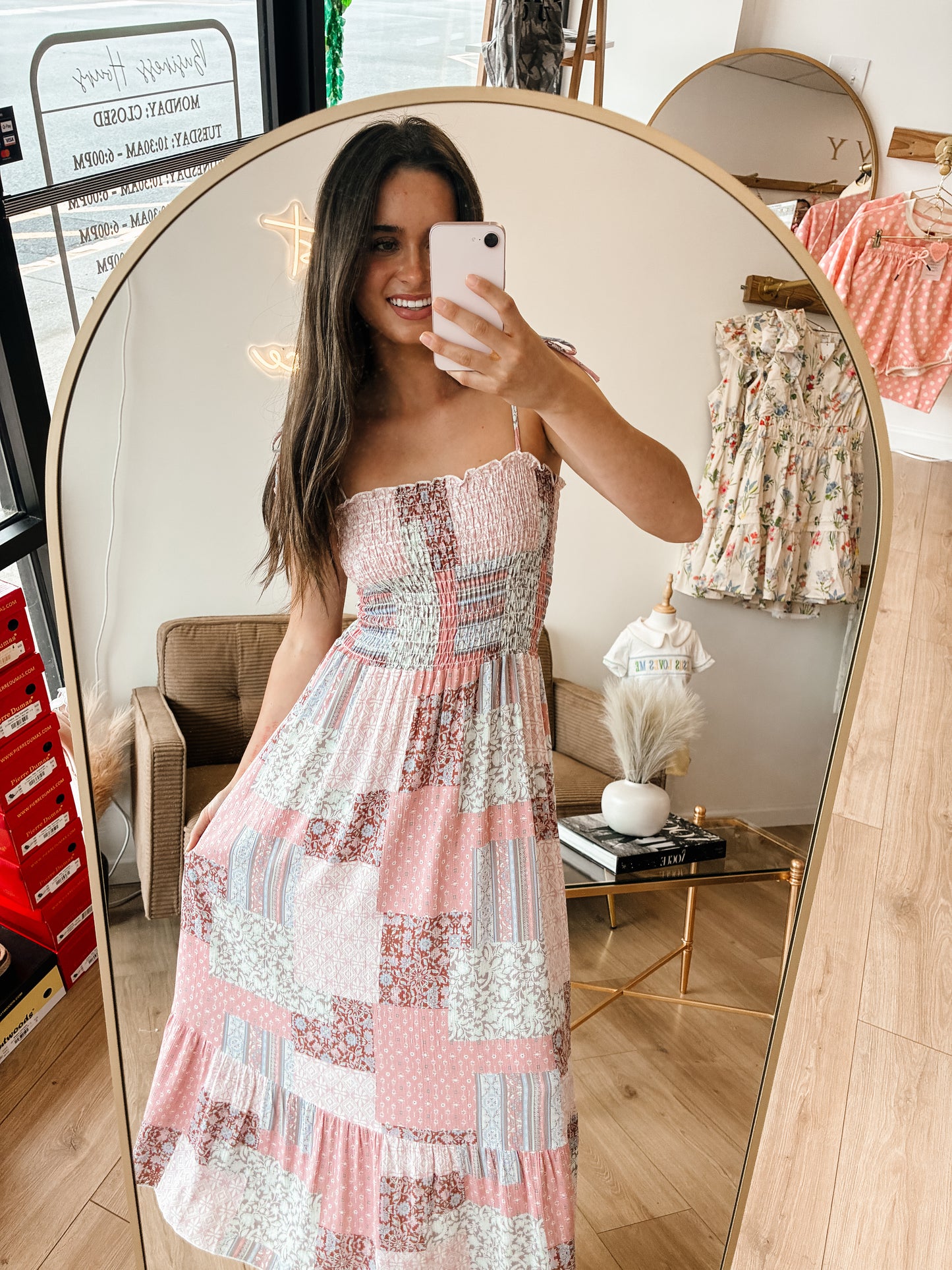 Mauve Patchy Maxi Dress