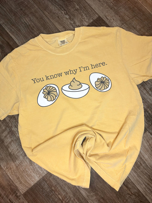 You know why I'm here Egg Comfort Colors Tee