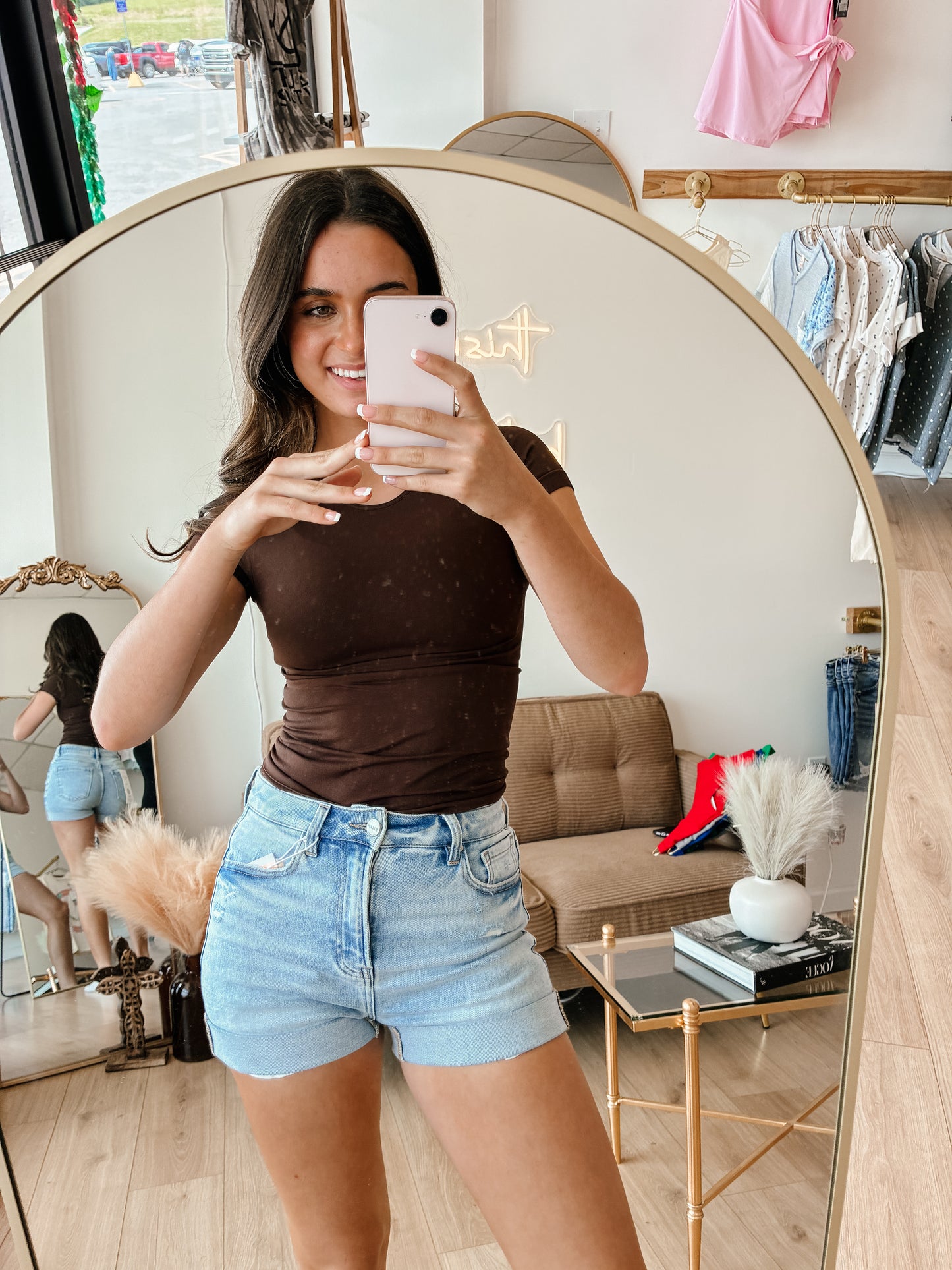 Chocolate Seamless Crew Neck Tee