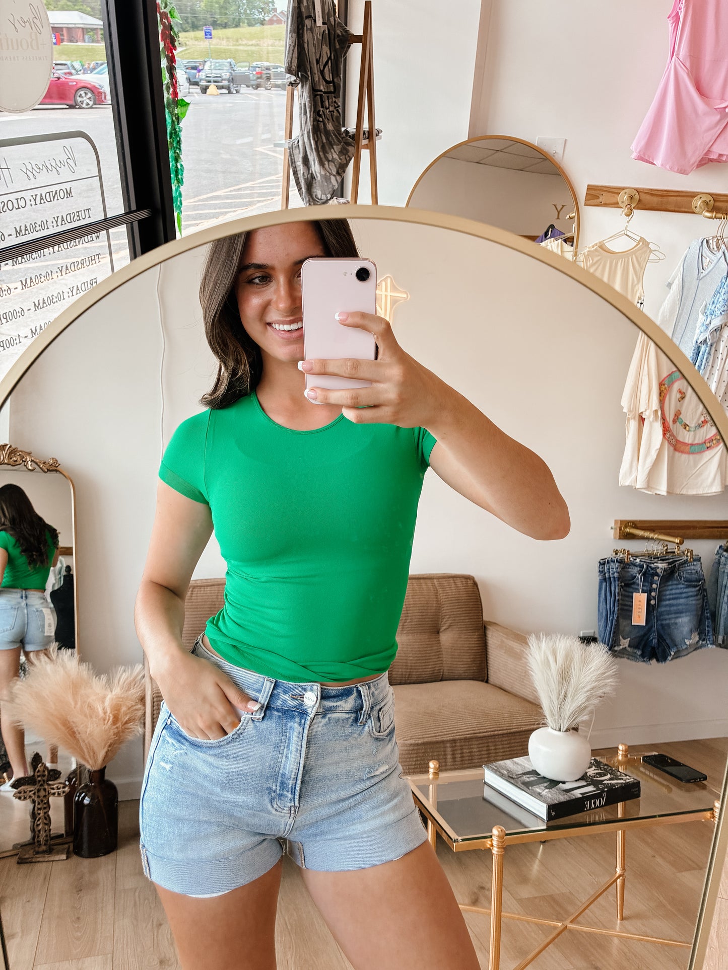 K Green Seamless Crew Neck Tee