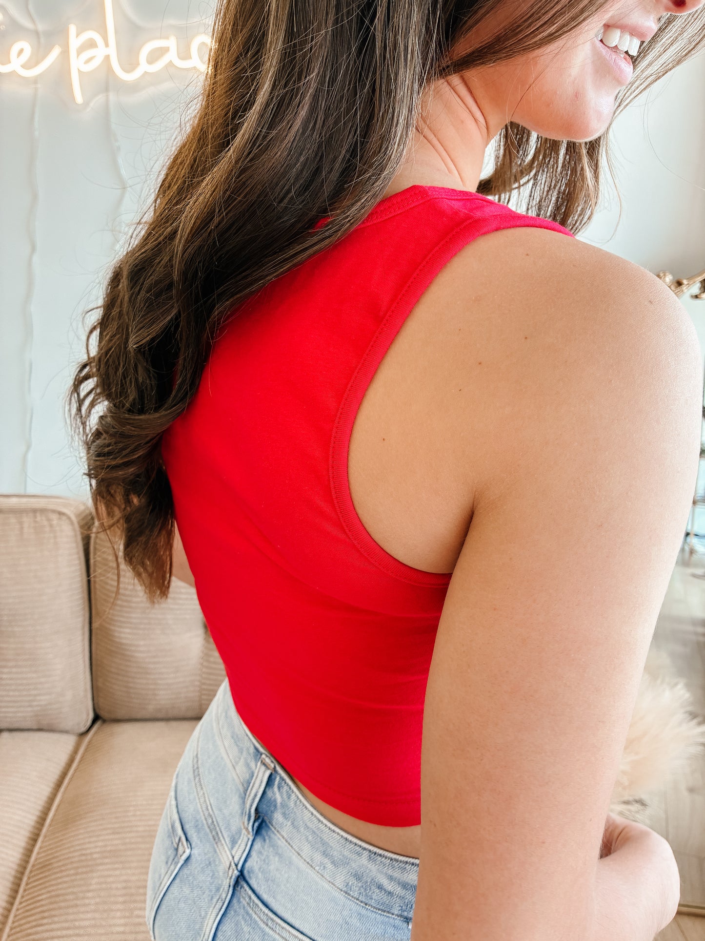 Ruby Square Neck Cropped Tank