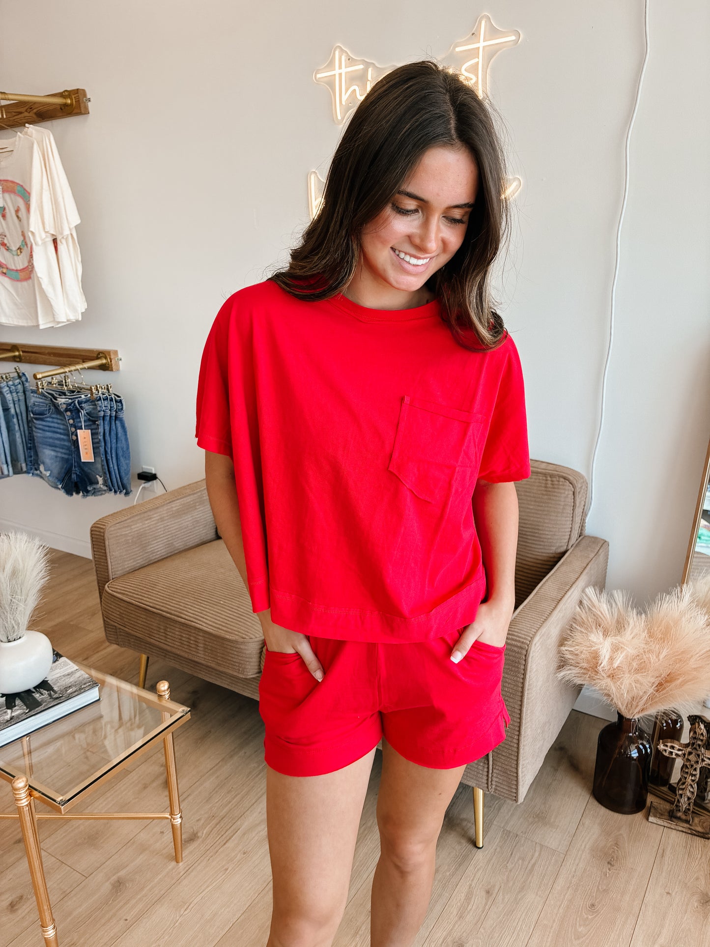 Ruby Exposed Seam Boxy Top & Shorts Set