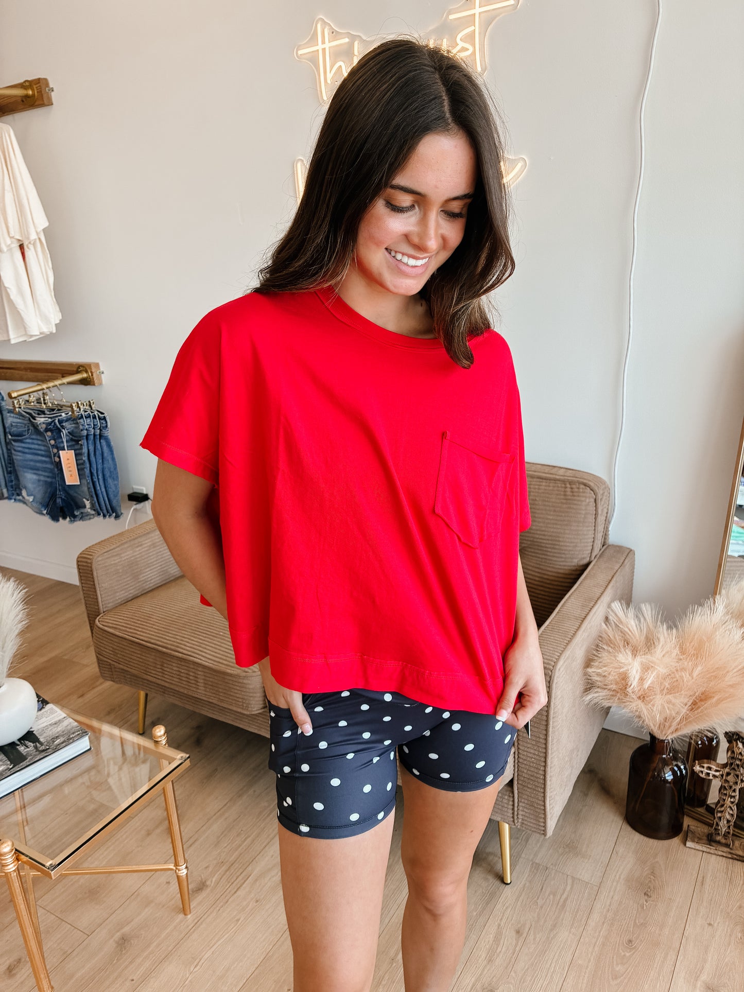 BIRDIE Crossover Polka-Dot Biker Shorts